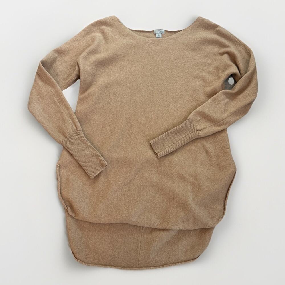 Halogen‎ 100% Cashmere Women’s Sweater Tan Size S Scoop Neck